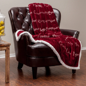 Gift Faux Fur Comfort Words Throw Blanket